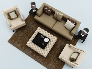 sofa set 3D मॉडल