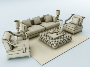 sofa set 3D मॉडल