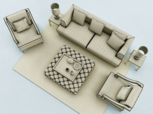 sofa set 3D मॉडल