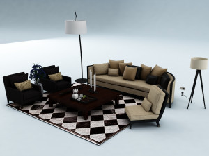 sofa set Model 3D
