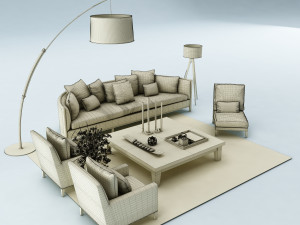 sofa set Model 3D