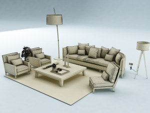 sofa set Model 3D