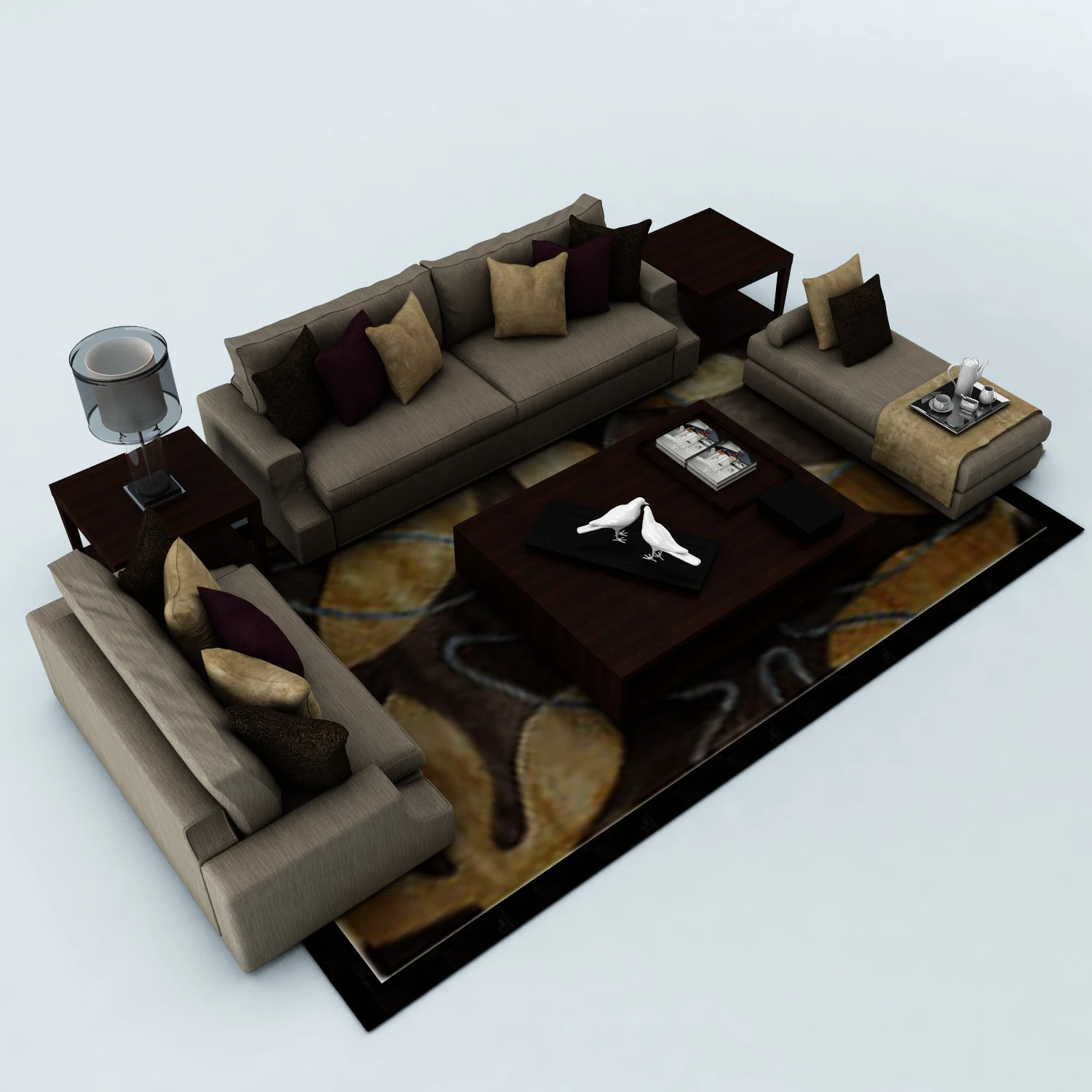 sofa set 3D Model .c4d .max .obj .3ds .fbx .stl .blend 