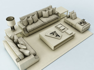 sofa set 3D 模型