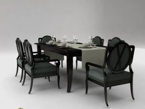डाइनिंग टेबल सेट 3D मॉडल