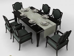 dining table set 3D 模型