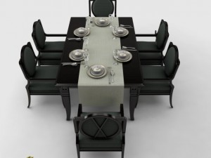 dining table set 3D 模型