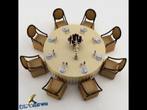 dining table set 3D Model