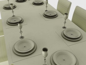 dining table set 3D 模型