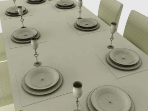 set da tavolo da pranzo Modello 3D