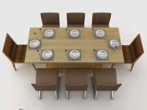 set da tavolo da pranzo Modello 3D