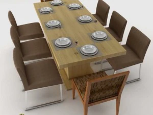 set da tavolo da pranzo Modello 3D