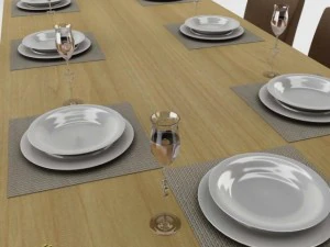 set da tavolo da pranzo Modello 3D