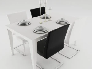set da tavolo da pranzo Modello 3D