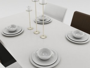 dining table set 3D 모델