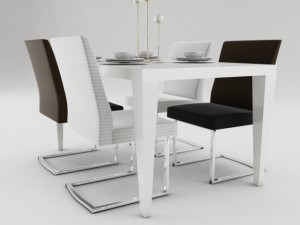 dining table set 3D 모델