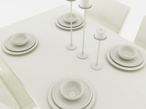 dining table set 3D 모델