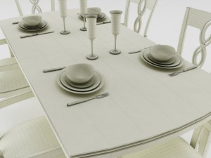 dining table set 3D Model