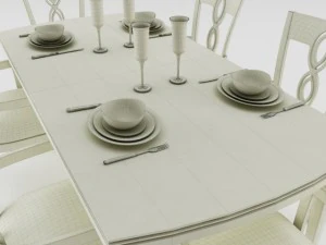 dining table set 3D Model