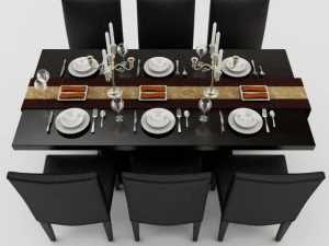 dining table set 3D Model