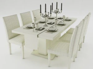 dining table set 3D Model
