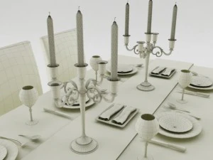 dining table set 3D Model