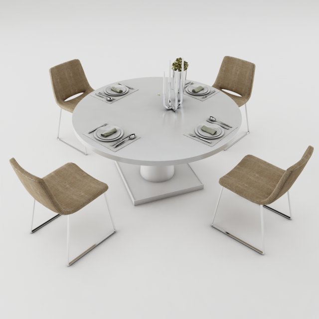 dining table set Modello 3D .c4d .max .obj .3ds .fbx .stl .blend 