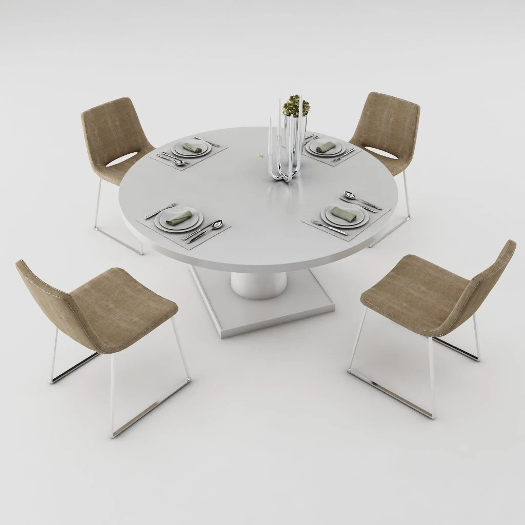 dining table set 3D Model .c4d .max .obj .3ds .fbx .stl .blend
