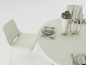 dining table set Modello 3D