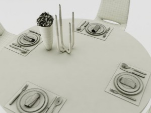 dining table set Modello 3D