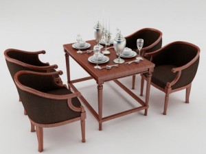 dining table set 3D Model