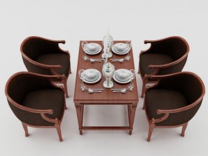 dining table set Modelo 3D