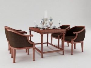 dining table set Modelo 3D