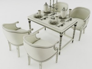 dining table set Modelo 3D