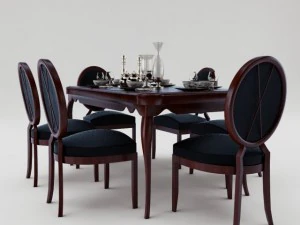 set da tavolo da pranzo Modello 3D