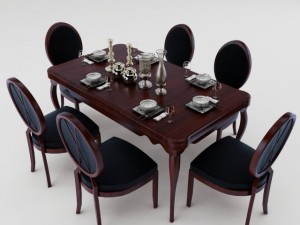 dining table set Model 3D
