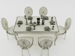 dining table set Model 3D