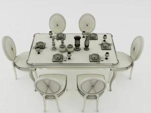 dining table set 3D Model