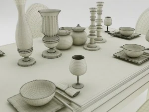 dining table set 3D Model