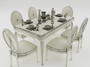 dining table set Model 3D