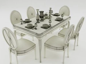 dining table set 3D Model