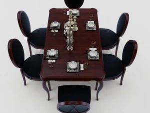 dining table set 3D Model