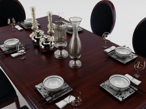 dining table set Model 3D