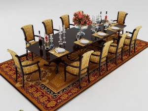 dining table set 3Dモデル