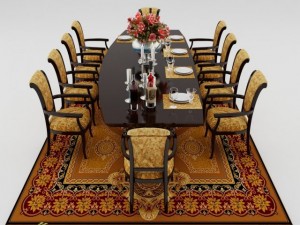 dining table set 3D 模型