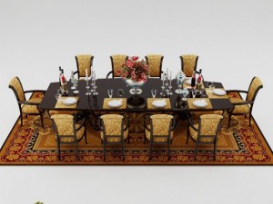 dining table set 3D 模型
