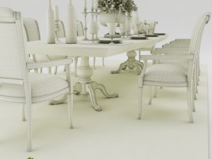 dining table set 3D 模型