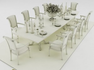dining table set 3D 模型