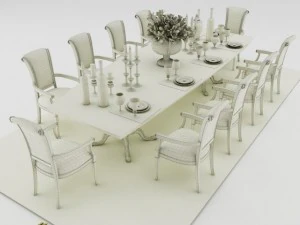 dining table set 3D Model