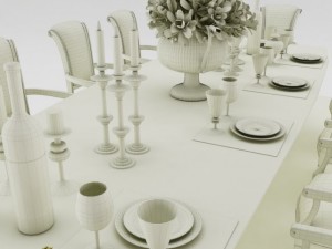 dining table set 3D 模型